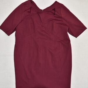 Lane Bryant Burgundy Midi Dress